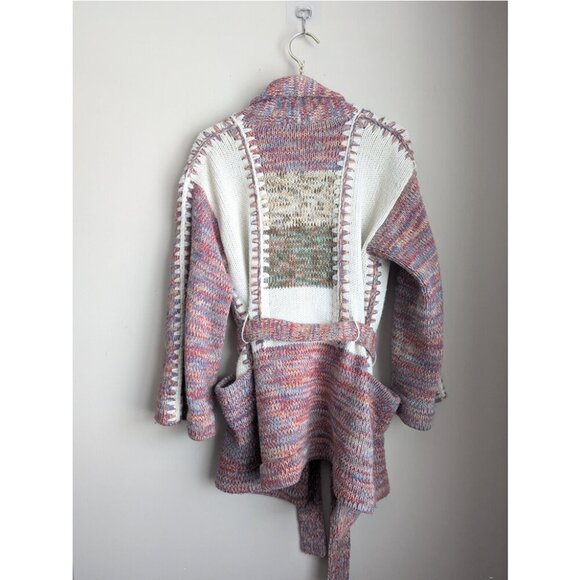 Vintage Knit Boucle Cardigan with belt tie - Picture 2 of 9